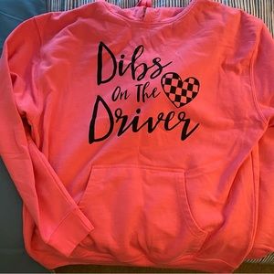 XL hot pink race wife hoodie